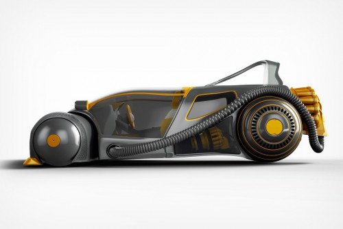 Этот концептуальный гоночный автомобиль Dyson представляет собой трехмерный гибрид его самых известных продуктов!